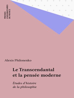 cover image of Le Transcendantal et la pensée moderne